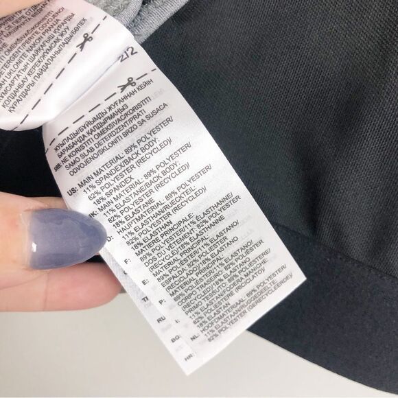 ADIDAS | NEW! Gray & Black Racerback Logo Sports Bra Women’s Size Small - Picture 10 of 10